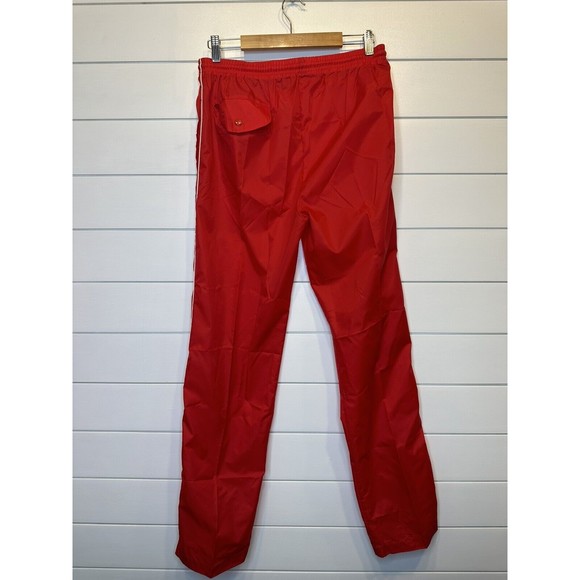 Vintage Windbreaker Windsuit SMALL Nylon 1/4 Zip Hoodie Pants Red White Stripe - Picture 10 of 13